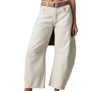 We The Free Cream Flare Wide Leg Jeans